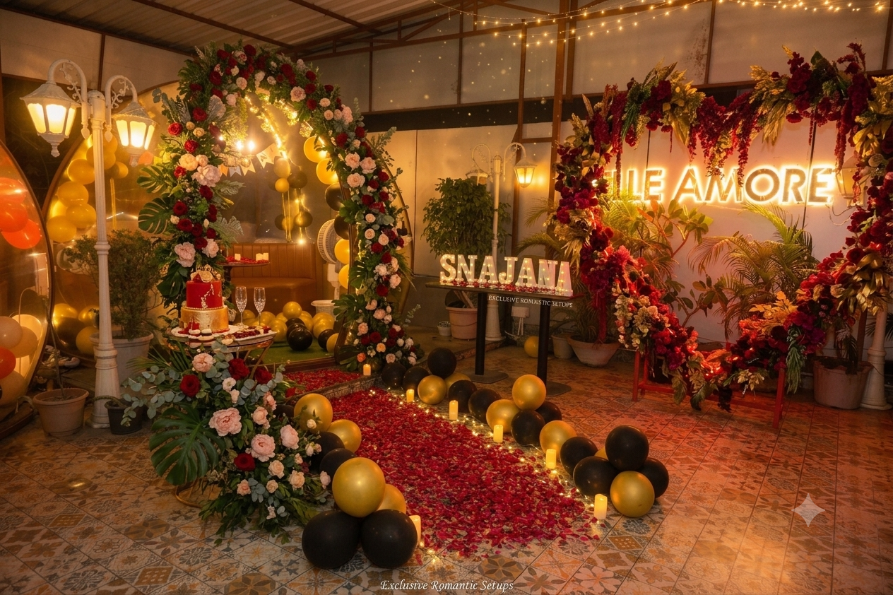 Romantic private celebration space at Belle Amore Kolkata